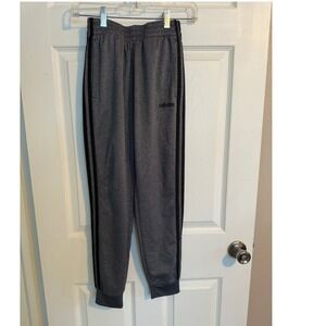Adidas Boys Medium Grey Black 3-Stripe Track Pants Joggers Activewear Pants‎